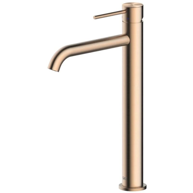 Aurum mitigeur lavabo haut 30,8 cm en acier inoxydable, à levier, sans vidage, or rose brossé (SATBAUR285BRG) - Swiss Aqua Technologies