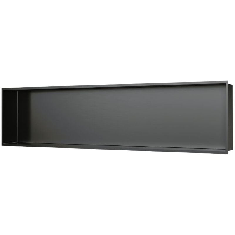Aurum Niche de Douche à encastrer, Acier Inoxydable 304, 120x28x10cm, Gun Métal brossé pvd (SATAURN12128BGM) - Swiss Aqua Technologies