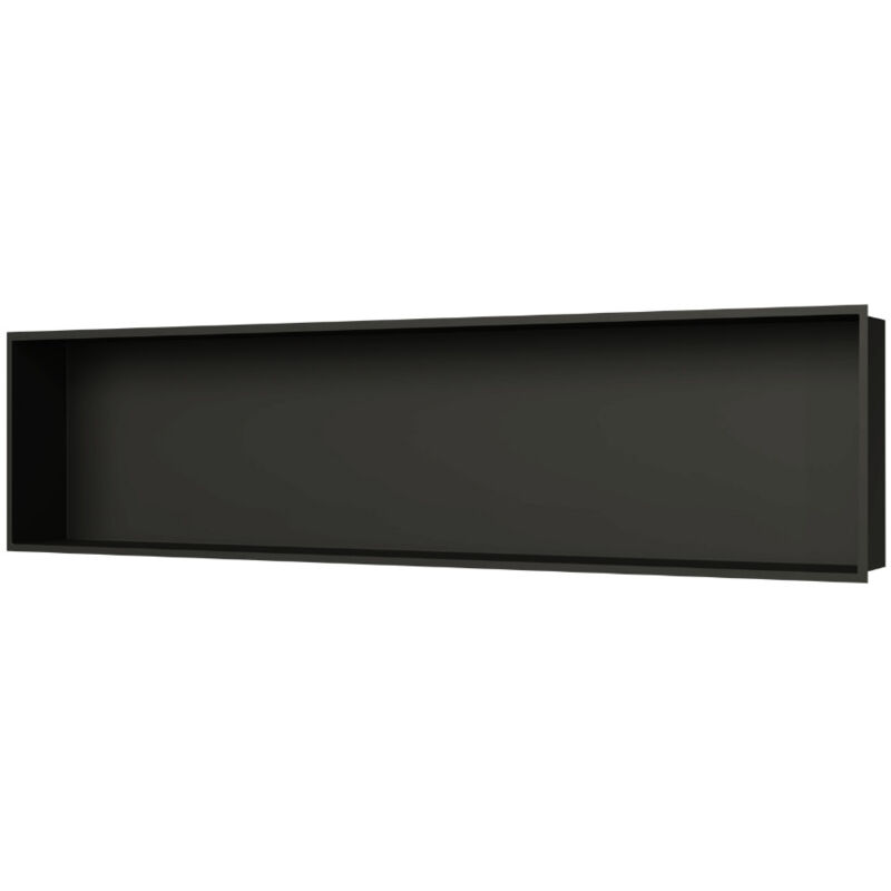 Aurum Niche de Douche à encastrer, Acier Inoxydable 304, 120x28x10cm, Noir mat (SATAURN12128MB) - Swiss Aqua Technologies