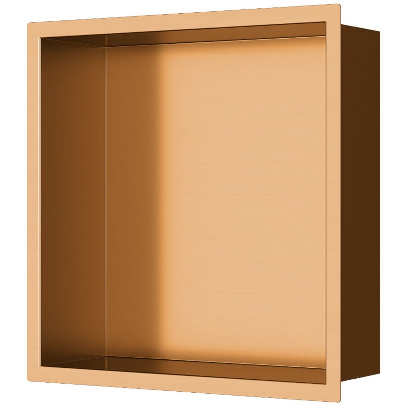 Aurum Niche de Douche à encastrer, Acier Inoxydable 304, 30x30x10cm, Cuivre brossé pvd (SATAURN3030BRG) - Swiss Aqua Technologies