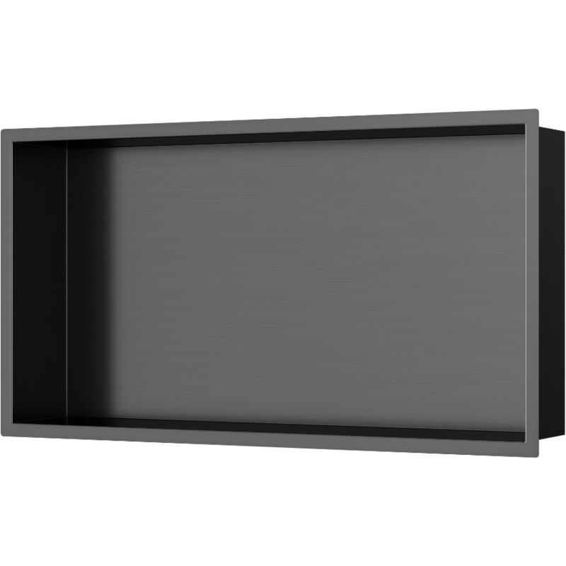 Aurum Niche de Douche à encastrer, Acier Inoxydable 304, 60x30x10cm, Gun Métal brossé pvd (SATAURN6030BGM) - Swiss Aqua Technologies