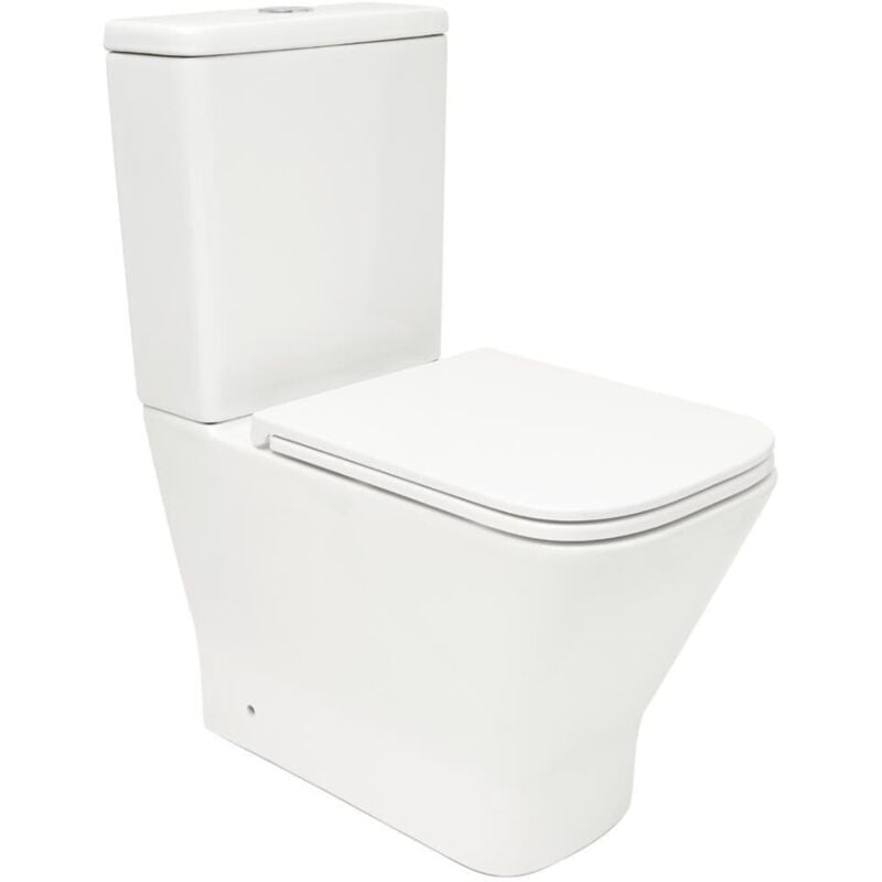 B-Way Kit complet wc à poser vario avec chasse d'eau Vortex + réservoir de chasse + abattant SoftClose, blanc (SAT2168STORP) - Swiss Aqua Technologies