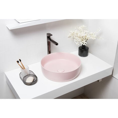 Swiss Aqua Technologies Bacino da appoggio Infinitio 39 x 39 x 12 cm senza troppopieno, rosa opaco (SATINF3939PM)