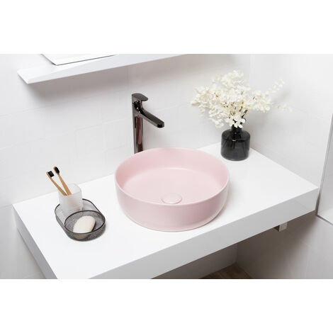 Swiss Aqua Technologies Bacino da appoggio Infinitio 39 x 39 x 12 cm senza troppopieno, rosa opaco (SATINF3939PM)