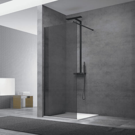 Swiss Aqua Technologies Bodenebene Duschwand 107x200cm, Rauchglas (WI110KS)