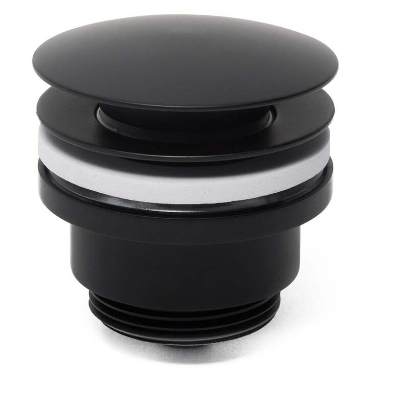 Bonde clic-clac 5/4 avec trop plein pour lavabos et vasques, noir mat (VF785BL) - Swiss Aqua Technologies