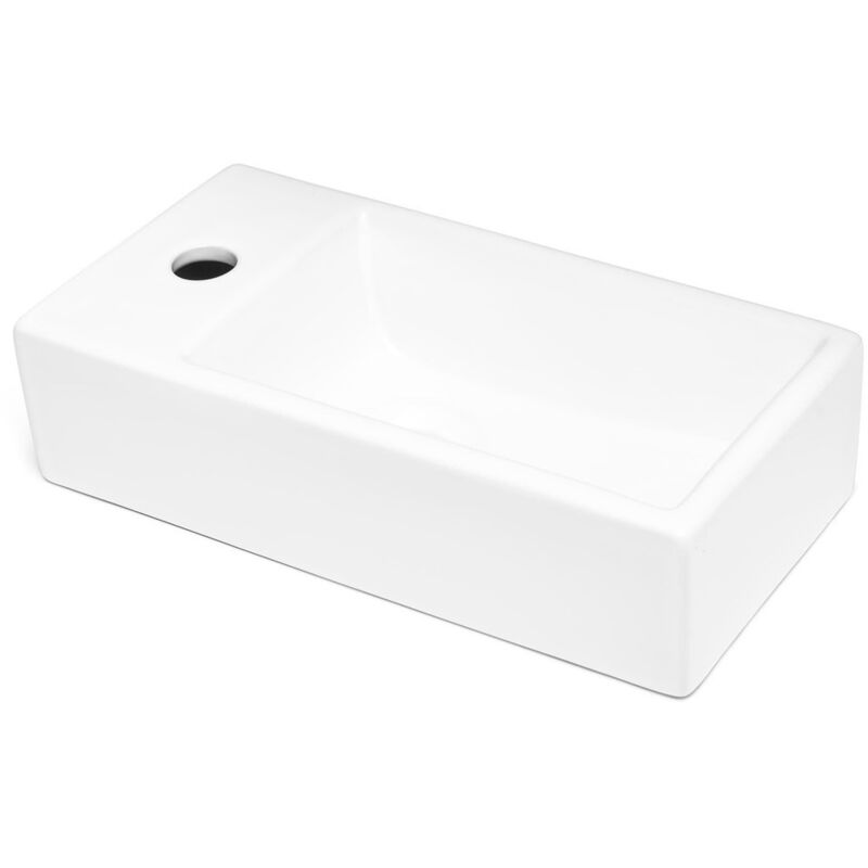 Brevis Cloakroom basin with tap hole left, 40,5x20,5x10,5cm (SATBRE4020SL) - Swiss Aqua Technologies