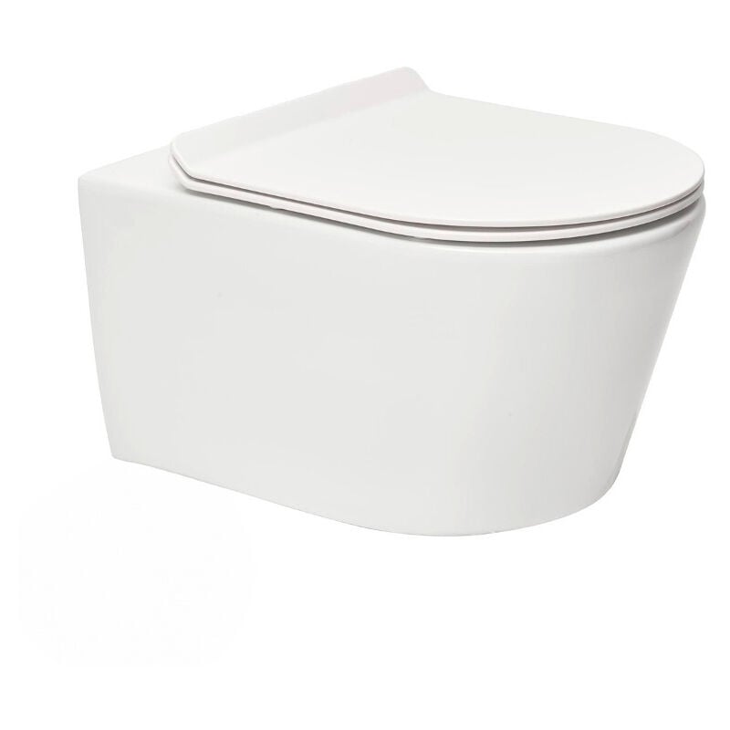 Swiss Aqua Technologies - Brevis wc suspendu sans bride, fixations invisibles + abattant ultra-fin, softclose (SATBRE011RREXP)