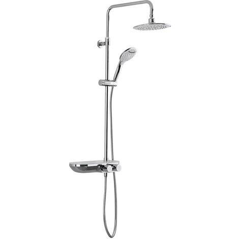 Swiss Aqua Technologies Colonna doccia, doccetta a 3 getti, miscelatore termostatico, barra regolabile in altezza, cromato/bianco SATSSTKP
