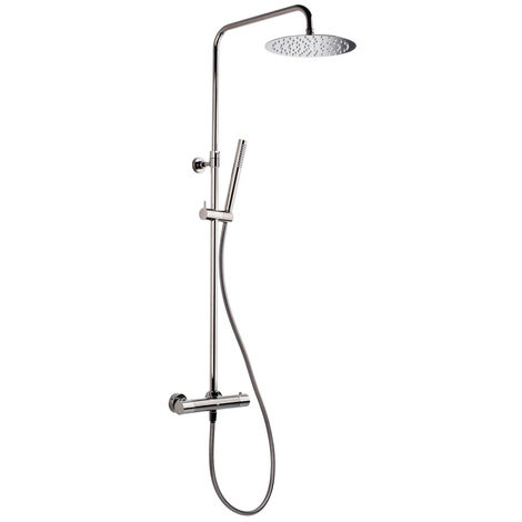 Swiss Aqua Technologies Colonna doccia, doccetta a bastone Miscelatore termostatico Barra ad altezza regolabile, canna di fucile SATDASTK
