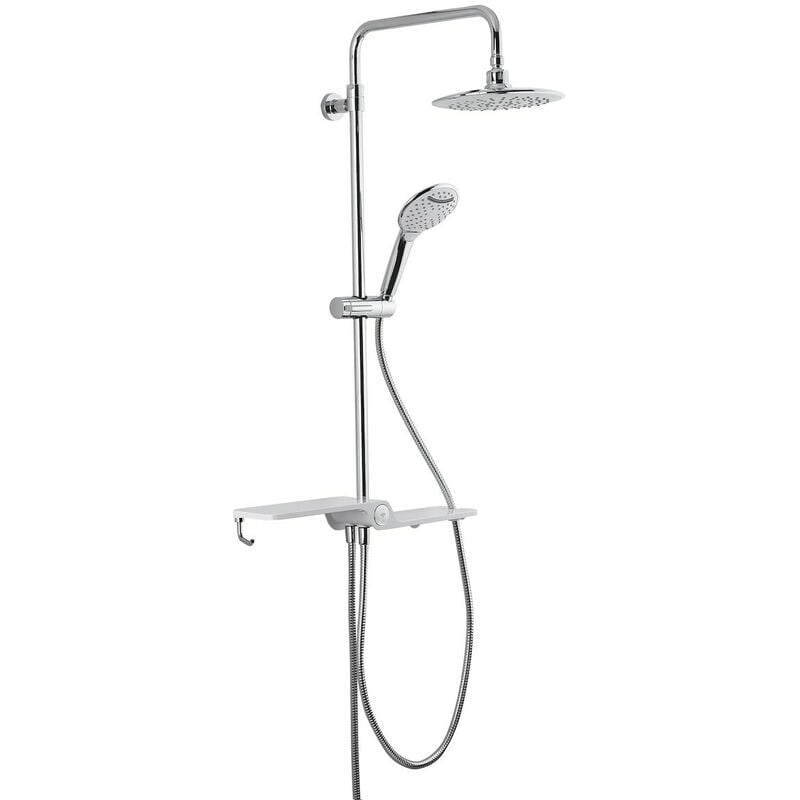 Swiss Aqua Technologies Colonne de douche avec tête de douche et douchette 3 fonctions, Chrome (SATPIPE)
