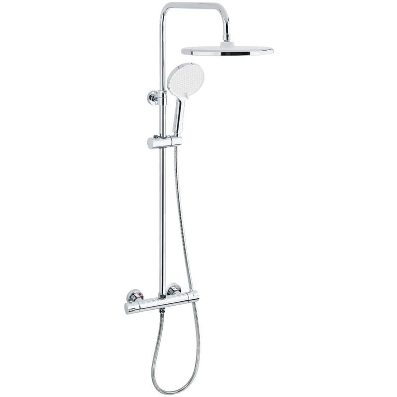 Colonne de douche xxl 250 avec mitigeur thermostatique, Douchette 3 jets, chrome (satsstke) - Swiss Aqua Technologies