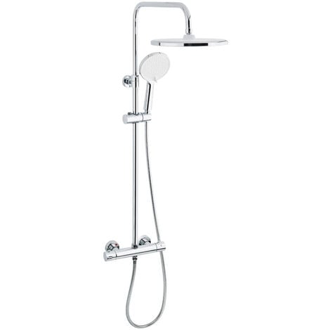 Swiss Aqua Technologies Colonne de douche XXL 250 avec mitigeur thermostatique, Douchette 3 jets, chrome (SATSSTKE)