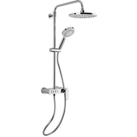 Swiss Aqua Technologies Columna de ducha con mezclador mecánico, Blanco/Cromo (SATSSPKP)