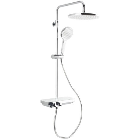 Swiss Aqua Technologies Columna de ducha con mezclador termostático y alcachofa de ducha XXL de 255 mm, Cromo (SATSSTPBCH)