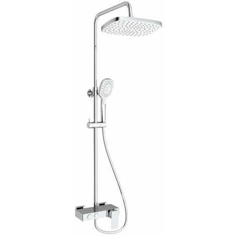 Swiss Aqua Technologies Columna de ducha con monomando mecánico blanco/cromo y rociador XXL de 288mm (SATSSPHP)