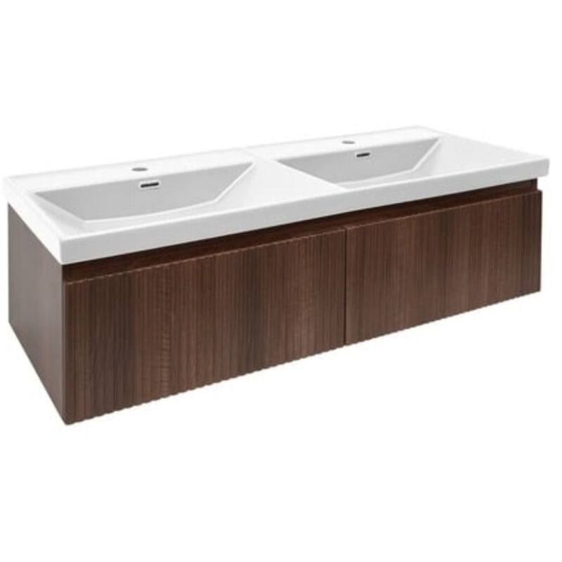 Swiss Aqua Technologies Evolution 118x30x44,8 cm meuble sous vasque suspendu, noyer Aida mat (SATEVO120NA)