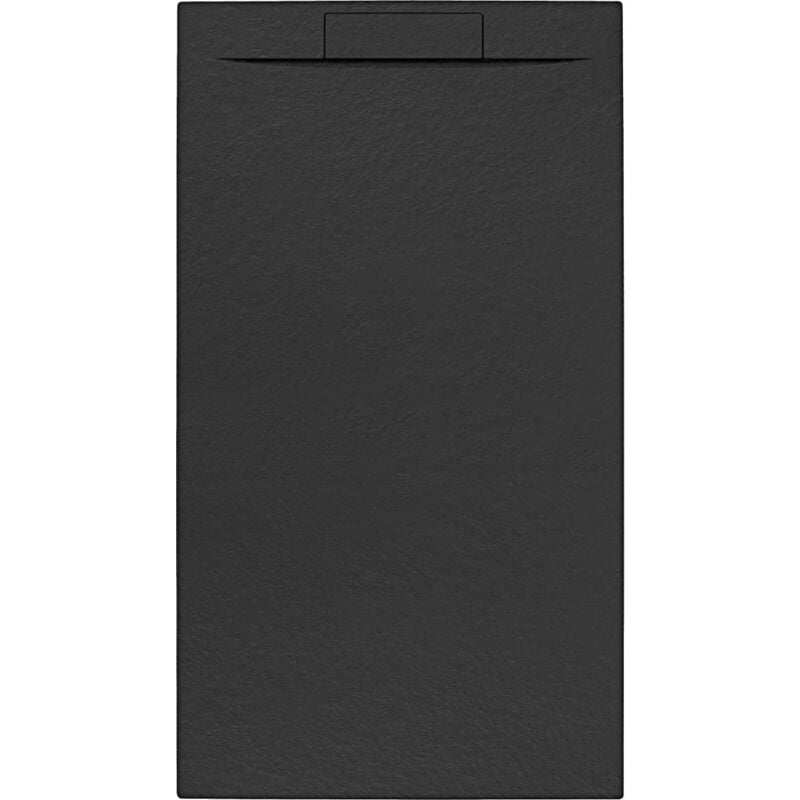 Fusion Receveur de douche 140x80cm en marbre coulé, Noir (SATFU14080G) - Swiss Aqua Technologies