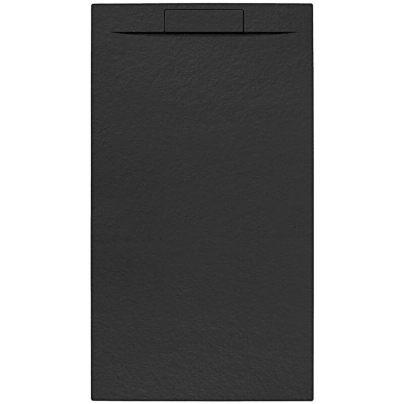 Fusion Receveur de douche 140x90cm en marbre coulé avec siphon, Graphite (SATFU14090G-S) - Swiss Aqua Technologies