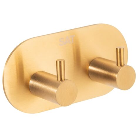 Swiss Aqua Technologies Gancio doppio adesivo da parete in acciaio inox, oro spazzolato (HACEKNALEP2KBZ)