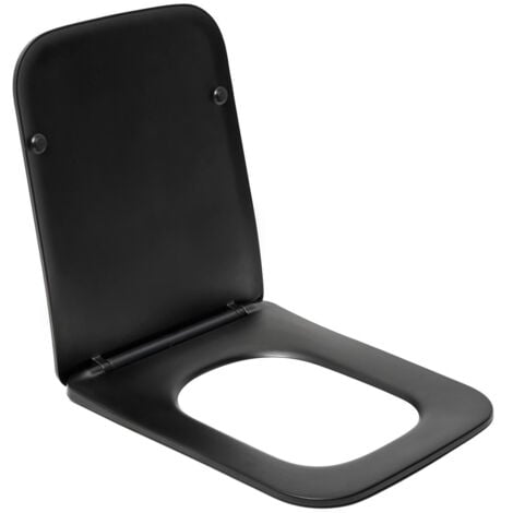 Swiss Aqua Technologies Infinitio Asiento rectangular para inodoro, Con anticaídas, Negro (SATINFP12BKM)