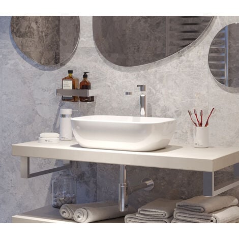 Swiss Aqua Technologies Infinitio Countertop basin 45.5x32.5 cm, without overflow, Gloss white (SATINF4532)