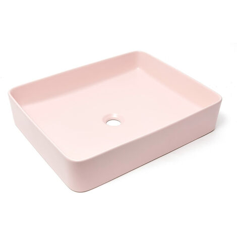Swiss Aqua Technologies Infinitio Lavabo freestanding 50 x 40 x 11 cm, senza troppopieno, rosa opaco (SATINF5040PM)