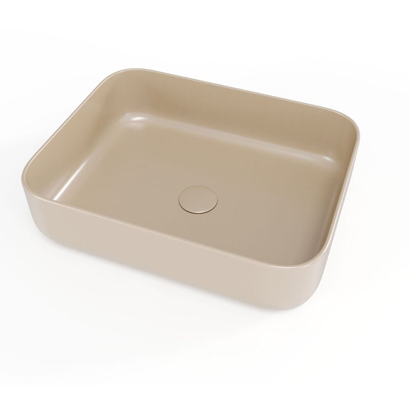 Infinitio Vasque à poser 50x39 cm, sans trop-plein, Marron mat (SATINF5039LBRM) - Swiss Aqua Technologies