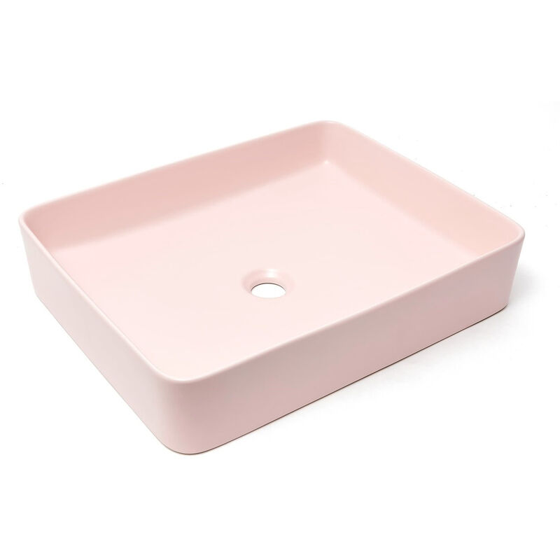 Infinitio Vasque à poser 50 x 40 x 11 cm, sans trop-plein, Rose mat (SATINF5040PM) - Swiss Aqua Technologies
