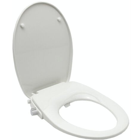 Swiss Aqua Technologies Japanese toilet seat, Softclose toilet seat without electricity with integrated bidet, white (SATBEASY2233)