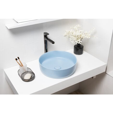 Lavabo da appoggio blu