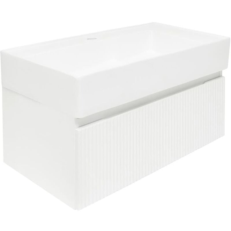 Meuble de salle de bain avec lavabo sat Evolution 78x30x44,8 cm blanc mat (SATEVO80WMU2) - Swiss Aqua Technologies