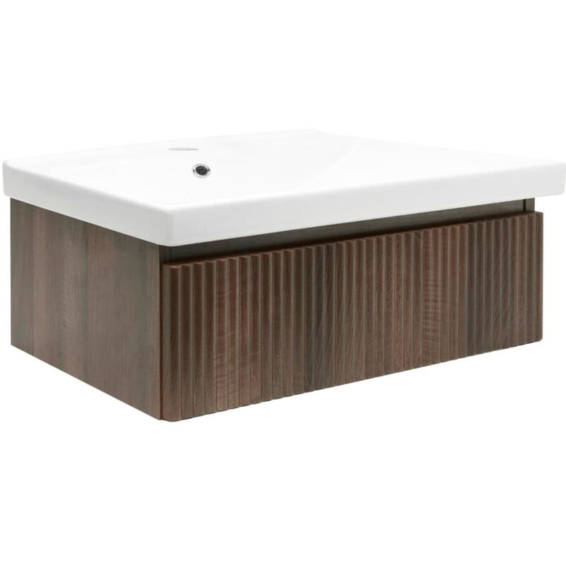 Meuble de salle de bain avec lavabo sat Evolution 98x30x44,8 cm noyer mat (SATEVO100NAU1) - Swiss Aqua Technologies