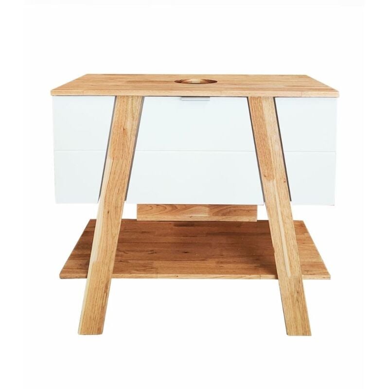 Meuble de salle de bain sous lavabo Naturel Home 80x73x46 cm, blanc (homeumdb) - Swiss Aqua Technologies