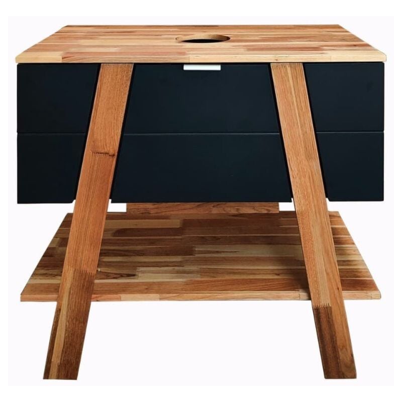 Meuble de salle de bain sous lavabo Naturel Home 80x73x46 cm, noir (homeumdc) - Swiss Aqua Technologies