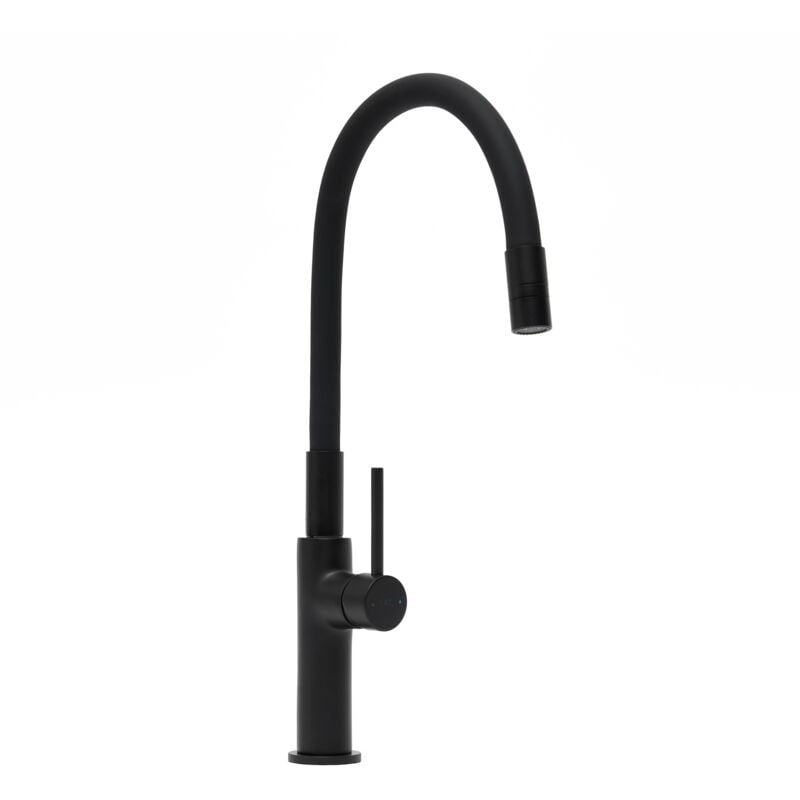 Swiss Aqua Technologies - Mitigeur pour évier de cuisine, bec flexible en silicone, aérateur Neoperl®, cartouche en céramique, noir mat (SATBSD290CM)