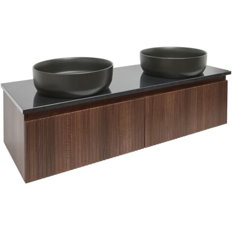 Swiss Aqua Technologies Mobili da bagno con piano in granito SAT Evolution 118x30x44,8 cm noce opaco (SATEVO120NAZ)