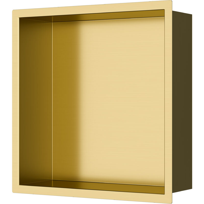 Swiss Aqua Technologies Niche de Douche à encastrer, Acier Inoxydable 304, 30x30x10cm, Or brossé PVD (SATAURN3030BG)