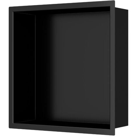 Swiss Aqua Technologies Nicho de Ducha Aurum, acero inoxidable 304, 30x30x10cm, negro mate (SATAURN3030MB)