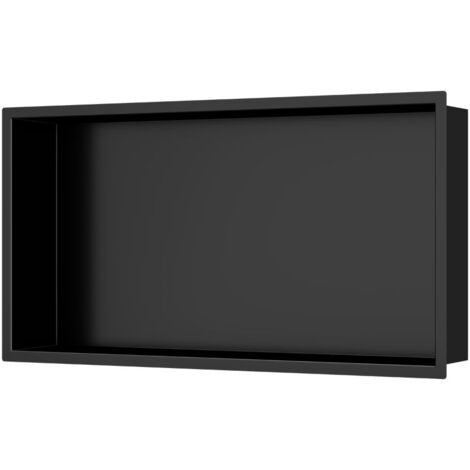 Swiss Aqua Technologies Nicho de Ducha Aurum, acero inoxidable 304, 60x30x10cm, negro mate (SATAURN6030MB)