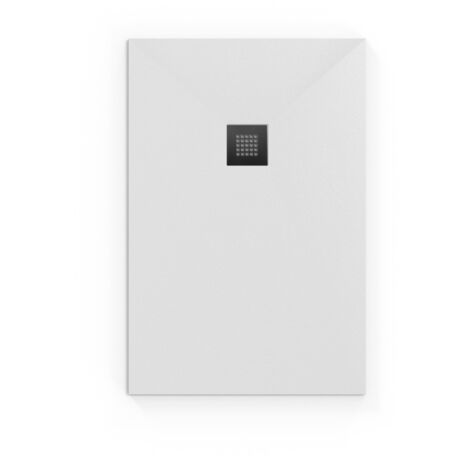 Swiss Aqua Technologies Piatto doccia rettangolare Alek 140x80cm con sifone, in marmo fuso, bianco (SATALEK14080B-S)