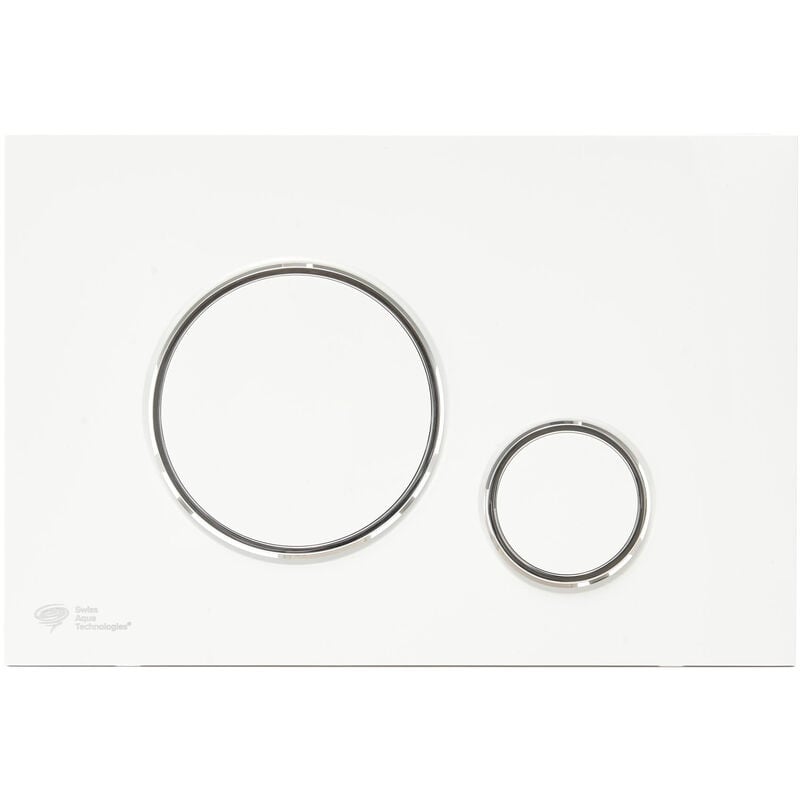 Plaque de commande double touche, blanc/chrome brillant (SATAT70) - Swiss Aqua Technologies
