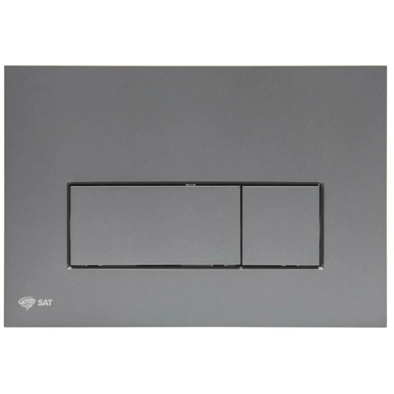 Plaque de commande double touche en acier inoxydable, traitement pvd, gun métal mat (satatgm-m) - Swiss Aqua Technologies