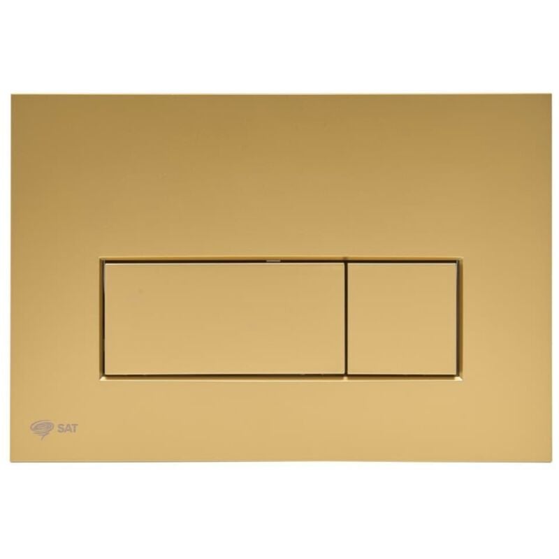 Plaque de commande double touche en acier inoxydable, traitement pvd, or mat (satatg-m) - Swiss Aqua Technologies