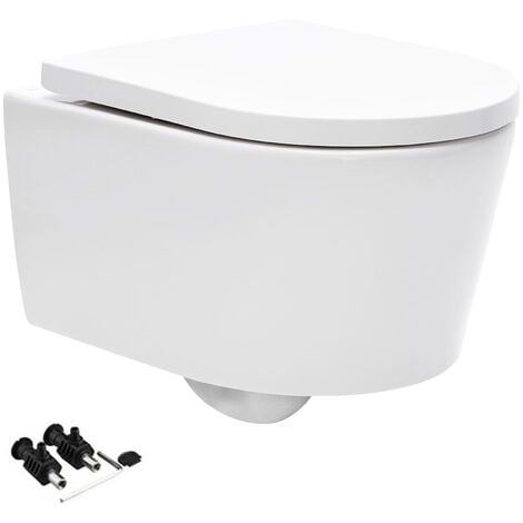 Swiss Aqua Technologies Rimless wall-hung toilet and invisible fixings + softclose seat (SATrimless)