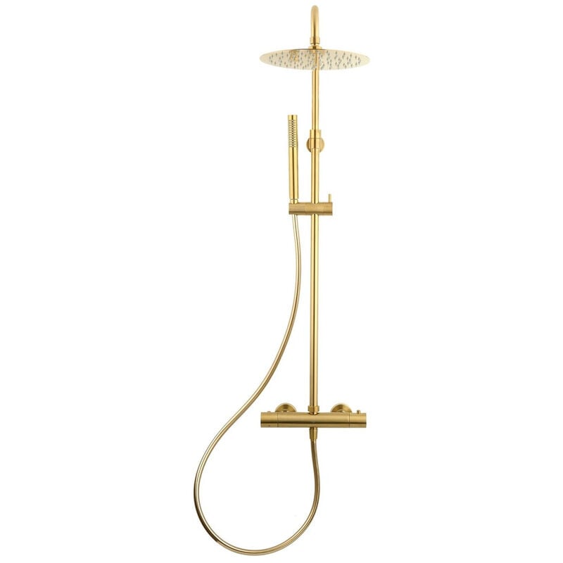 Swiss Aqua Technologies SAT DARK Colonne de douche avec Mitigeur Thermostatique, Or Brossé (SATDASSTKBZ)