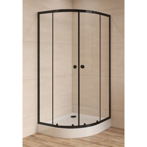 Swiss Aqua Technologies SAT PROJECT Porta doccia quadrata scorrevole 80x80cm con profilo nero opaco (SATPROMUS80CT)