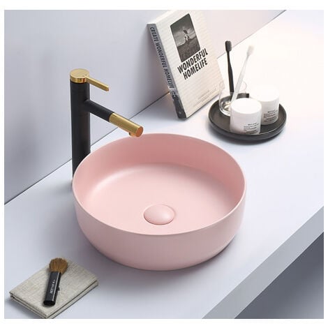 Swiss Aqua Technologies Set 39x39x12 cm lavabo freestanding senza troppopieno + scarico pop-up Infinitio rosa opaco SetSATINF-rosa