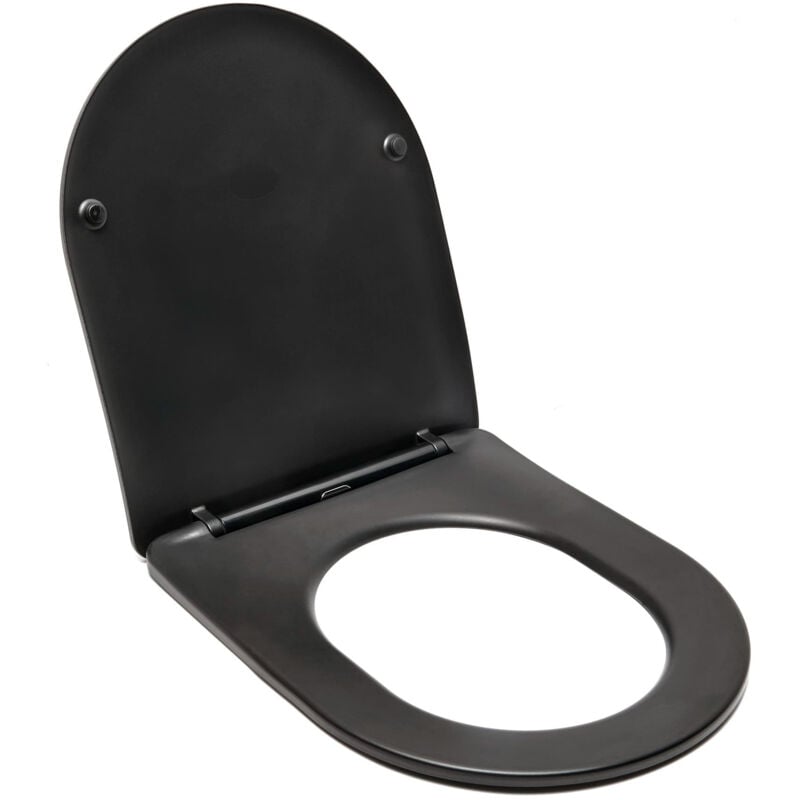 Siège de toilette sat Infinitio arrondi noir (satinfpbkm) - Swiss Aqua Technologies