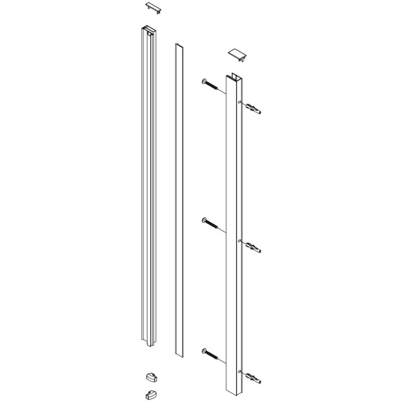 Sk Profilé pour paroi de douche 193cm, Chrome (sikoprofilsk) - Swiss Aqua Technologies